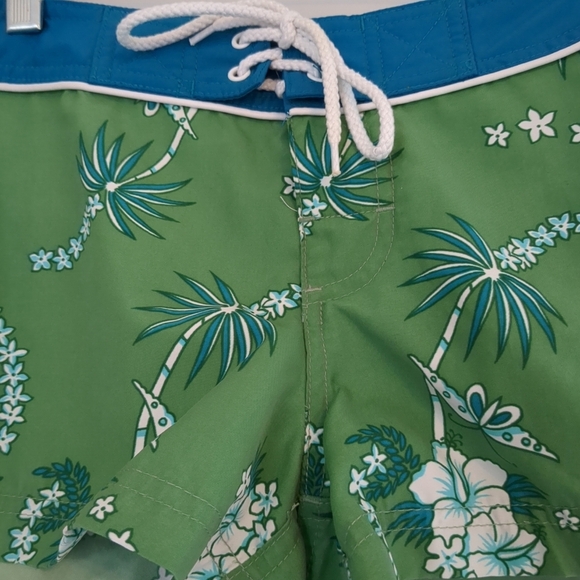 Final Price O'NEILL Hyperfreak Board Shorts Women's Size 7 Green Floral - Picture 2 of 8
